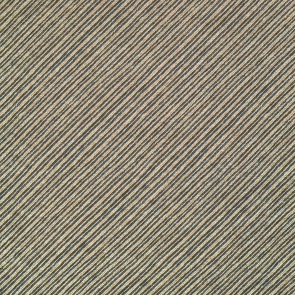 Quilting Fabric - Diagonal Indigo & Sand Stripes from More Hearty Good Wishes by Janet Clare for Moda 137212