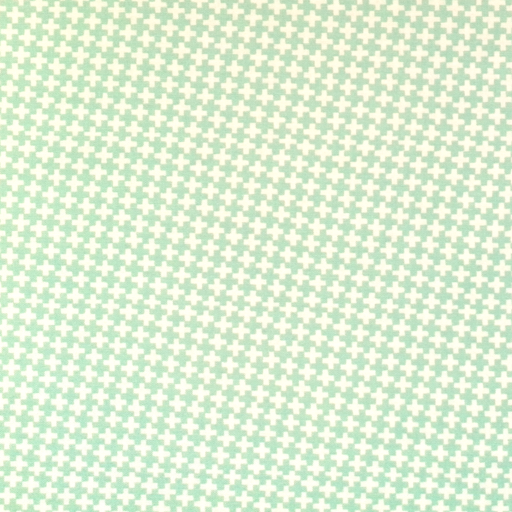 Quilting Fabric - Cream crosses on Aqua from Farmhouse By Figtree & Co for Moda Fabrics 2025613