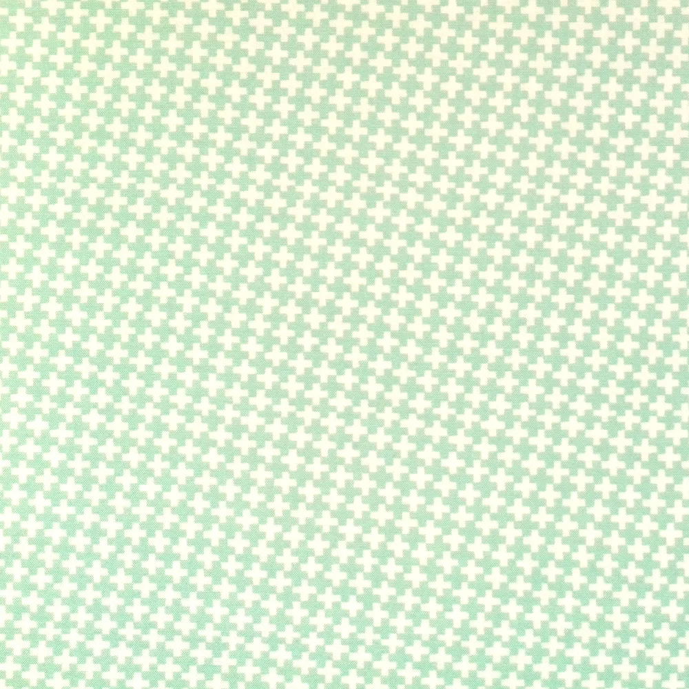 Quilting Fabric - Cream crosses on Aqua from Farmhouse By Figtree & Co for Moda Fabrics 2025613