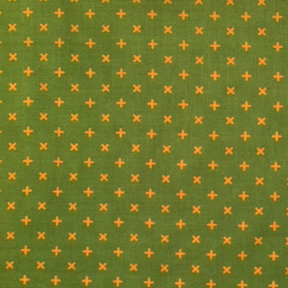 Quilting Fabric - Geometric Cross on Green from Best Day Ever by April Rosenthal for Moda 2401416