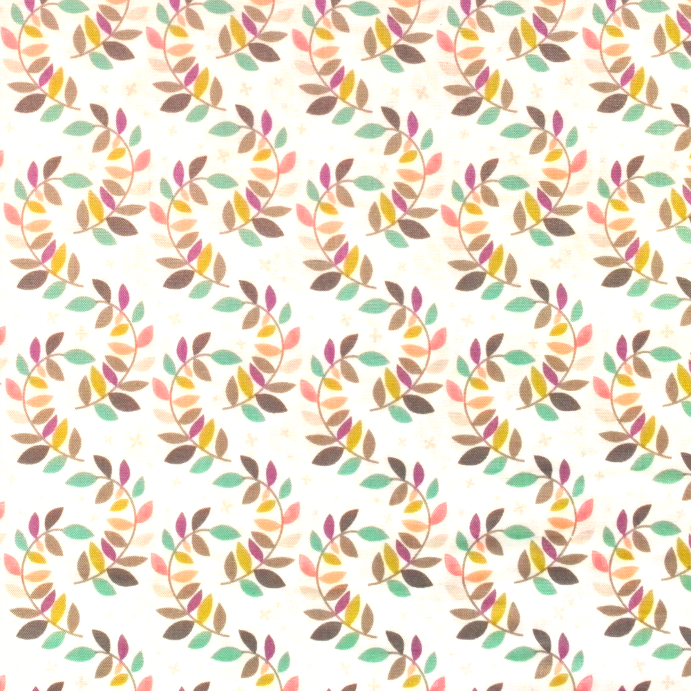 Quilting Fabric - Cream Flower Vines from Wildflowers By Alisse Courter for Camelot Fabrics 2240205