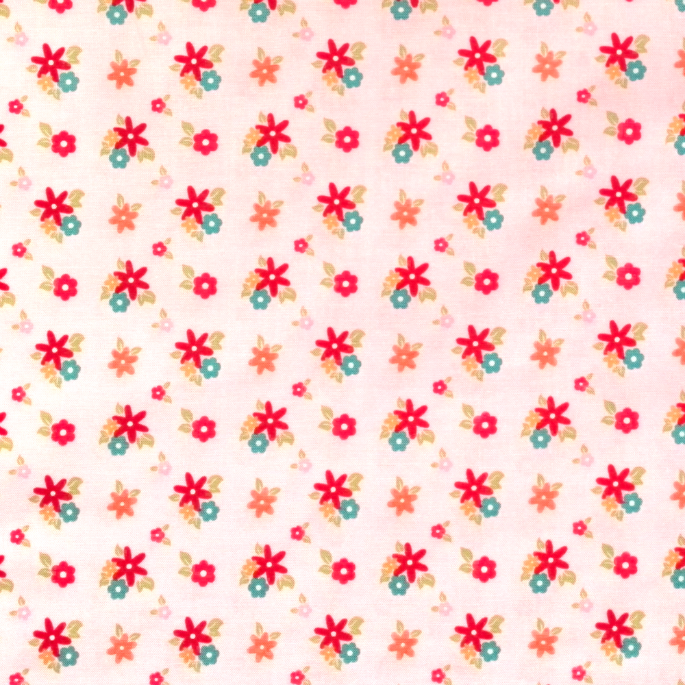 Quilting Fabric with Small Flowers on Pink from Fine & Dandy by Lori Whitlock for Riley Blake Designs