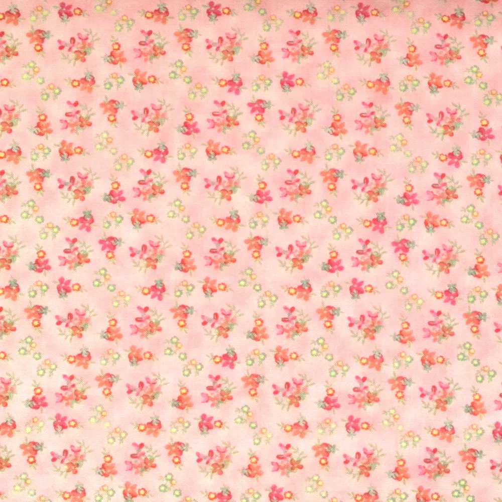 Quilting Fabric with Flowers on Pink from Fresh Cut by Basic Grey for Moda