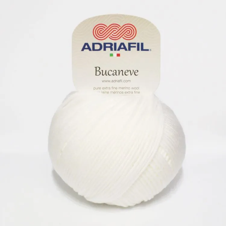 Yarn - Adriafil Bucaneve Merino Worsted Weight in White 02