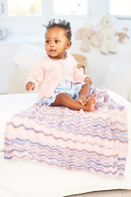 Knitting Pattern - Dk Baby Cardigan and Blanket by Stylecraft 10066