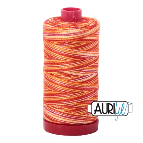 Aurifil Quilting Thread 12wt Col. 4657 Tramonto a Zoagli Variegated