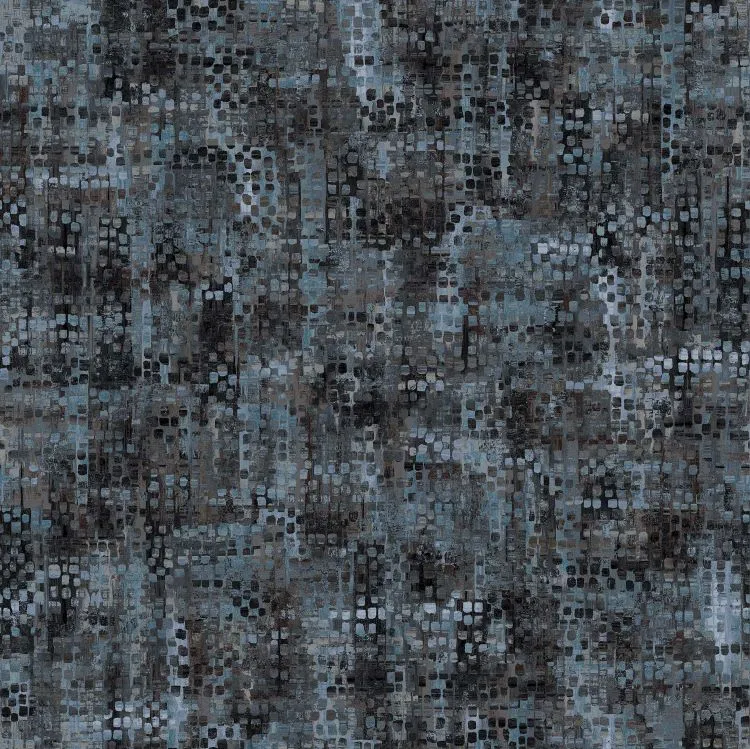 Quilt Backing Fabric 108" Wide - Blue / Black  Grid from Fusions by Deborah Edwards for Northcott B24275-98