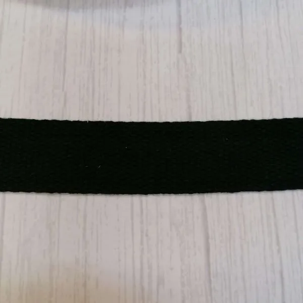 Bag Cotton Webbing - Black 25mm Wide