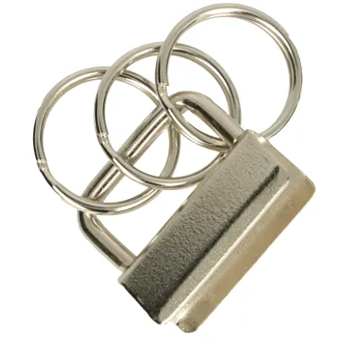 Bag Making - Rectangle Clasp 26mm with 3 Key Rings in Nickel