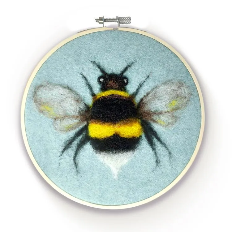 Needle Felting Kit - Bee In A Hoop by The Crafty Kit Co.