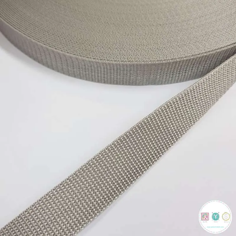 Bag Polypropylene Webbing - Grey 25mm Wide