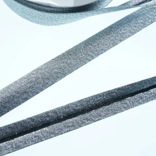 Bias Binding in Silver Lame Col 104 - 18mm Wide by Fany