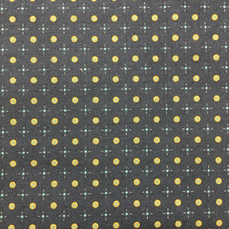 Quilting Fabric - Gold Dots on Navy Blue from Abundant Blessings by Kim Diehl for Henry Glass Fabrics