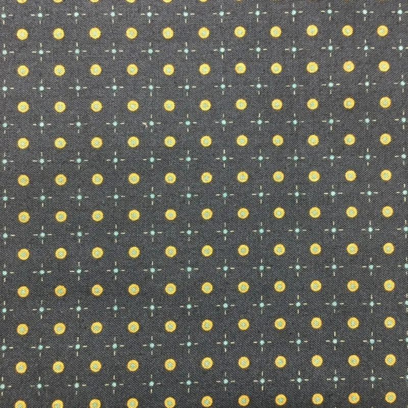 Quilting Fabric - Gold Dots on Navy Blue from Abundant Blessings by Kim Diehl for Henry Glass Fabrics