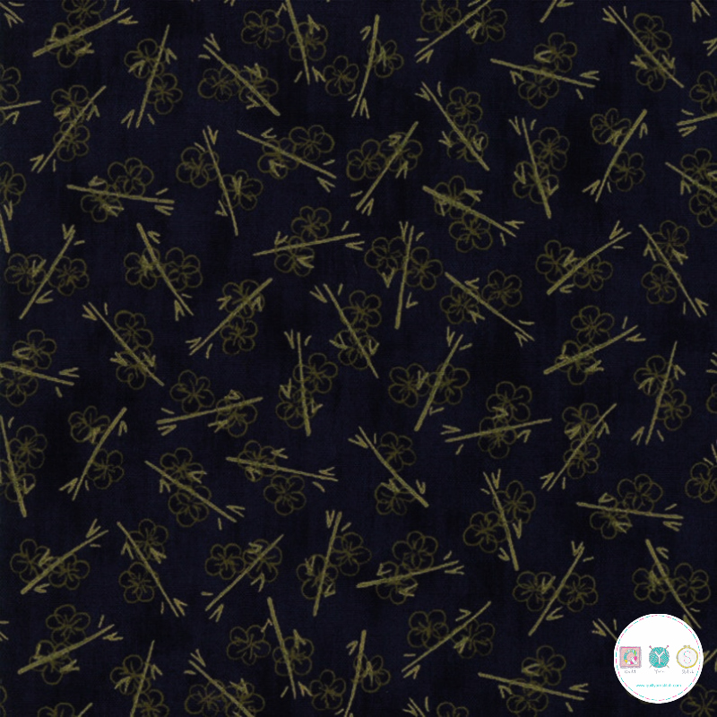 Quilting Fabric - Branches on Navy from Origami by Janet Clare for Moda 1473