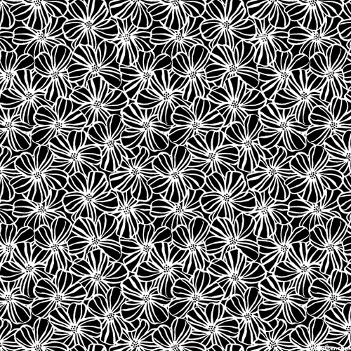 Black and White Floral Fabric - Opposites Attract by Quilting Treasures ...