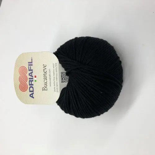 Yarn - Adriafil Bucaneve Merino Worsted Weight in Black 01