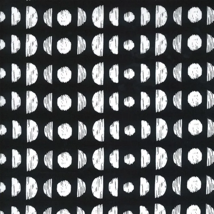 Quilting Fabric - Moon Phases on Black from Illustrations by Ali K Designs for Moda 11504 25