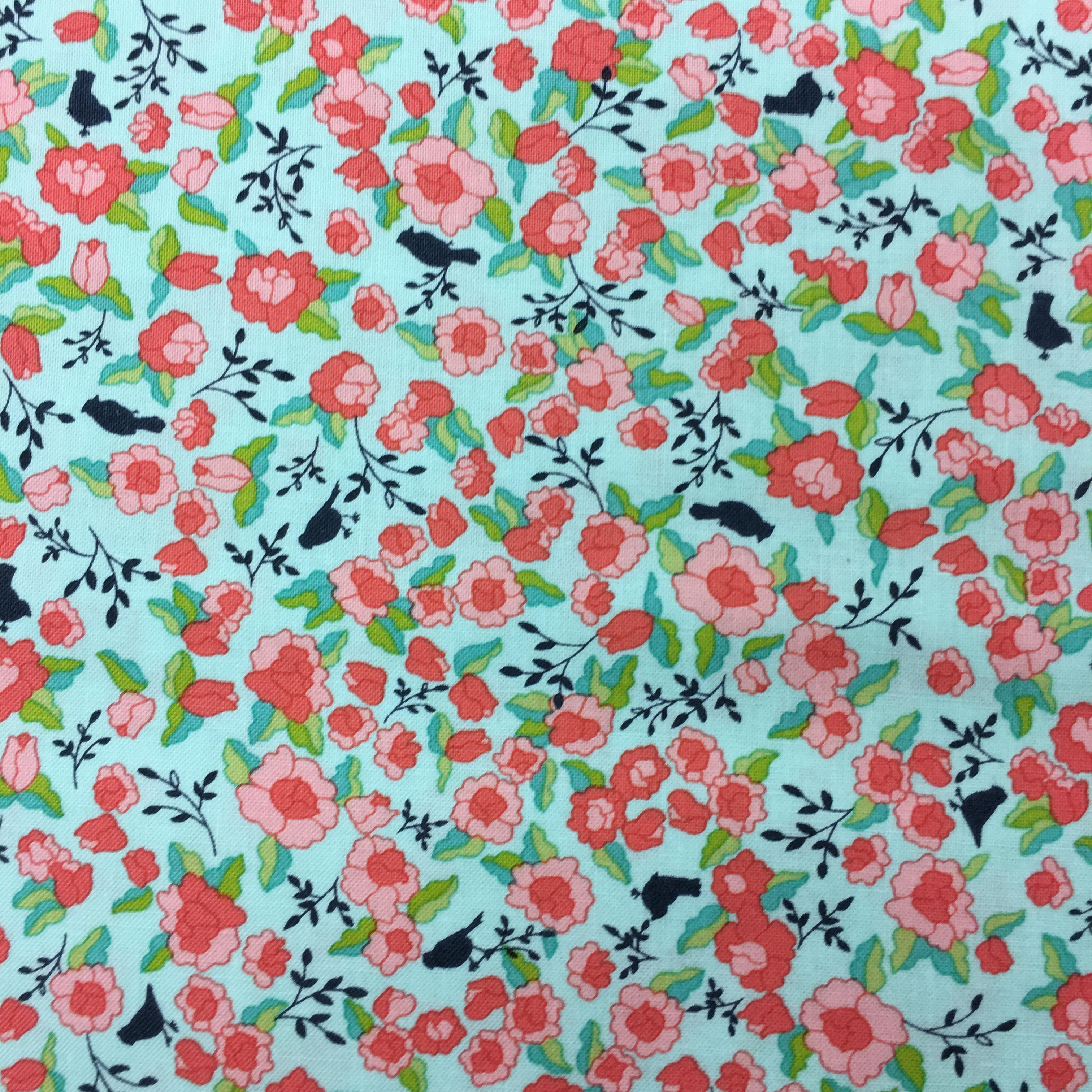 Tuppence - Green Floral Cotton Fabric - by Shannon Gillman Orr for Moda