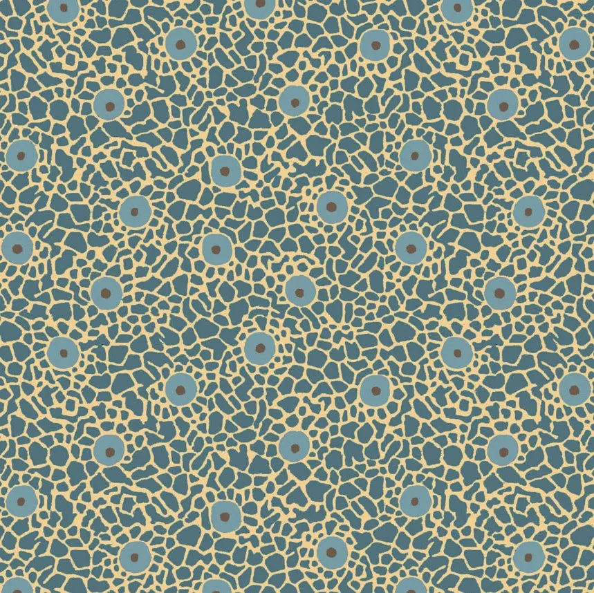 Quilting Fabric - Blue Abstract Circles from Quilter's Basic Harmony by Stof