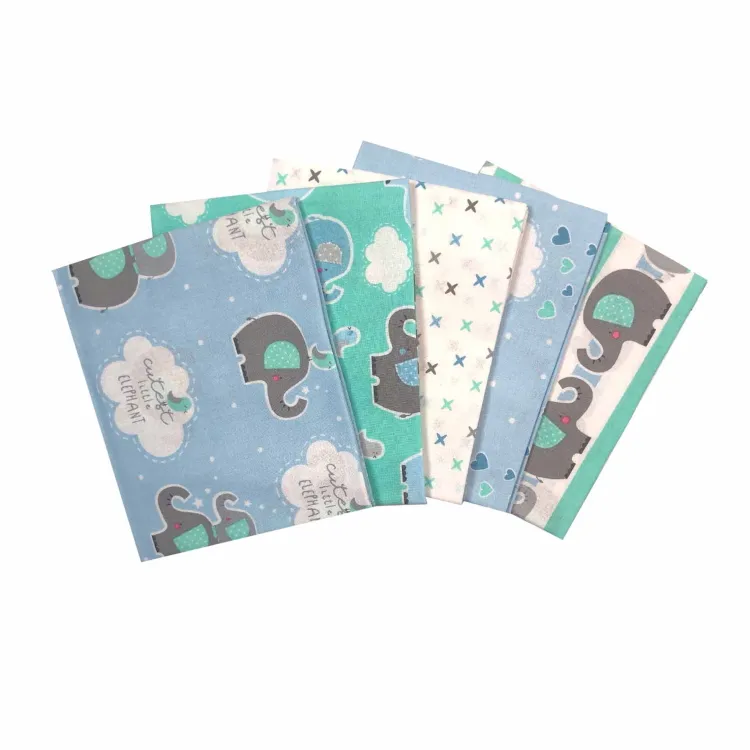 Quilting Fabric - Fat Quarter Bundle  - Cutest Elephant Blue Craft Cotton Company