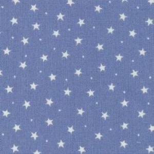 Tiny Stars on Blue Print Material - Cotton Poplin Fabric by Rose and ...