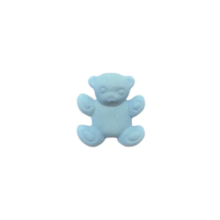 Buttons - 16mm Plastic Teddy in Baby Blue