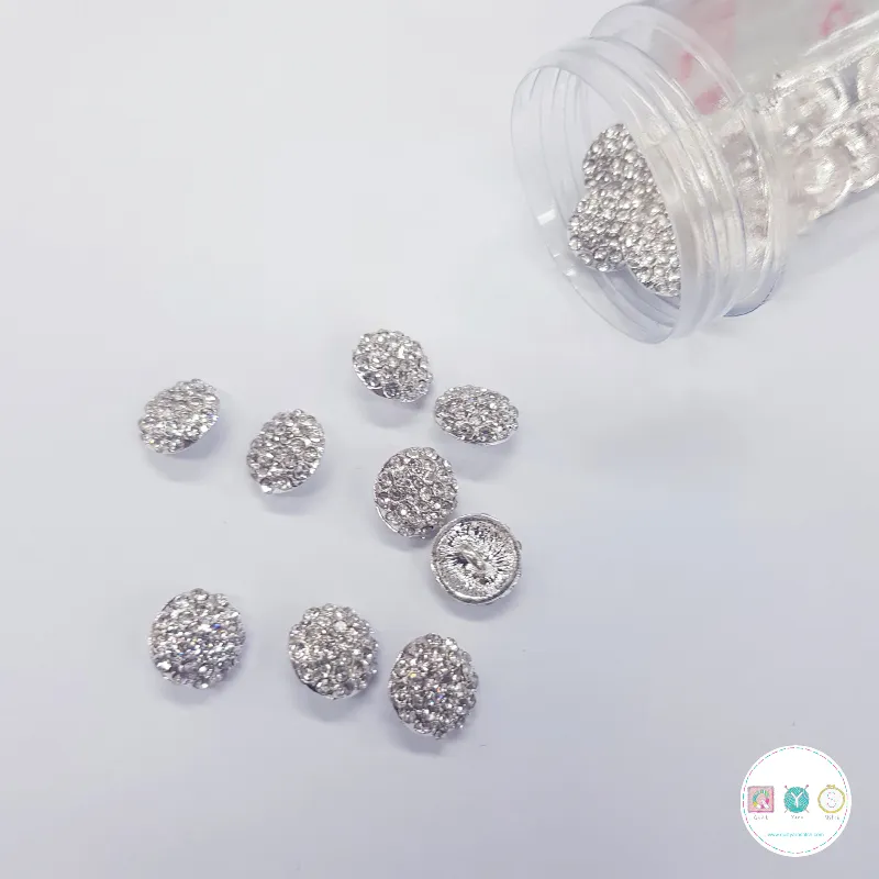 10mm Diamonte Dome Button - Low Shank - Haberdashery