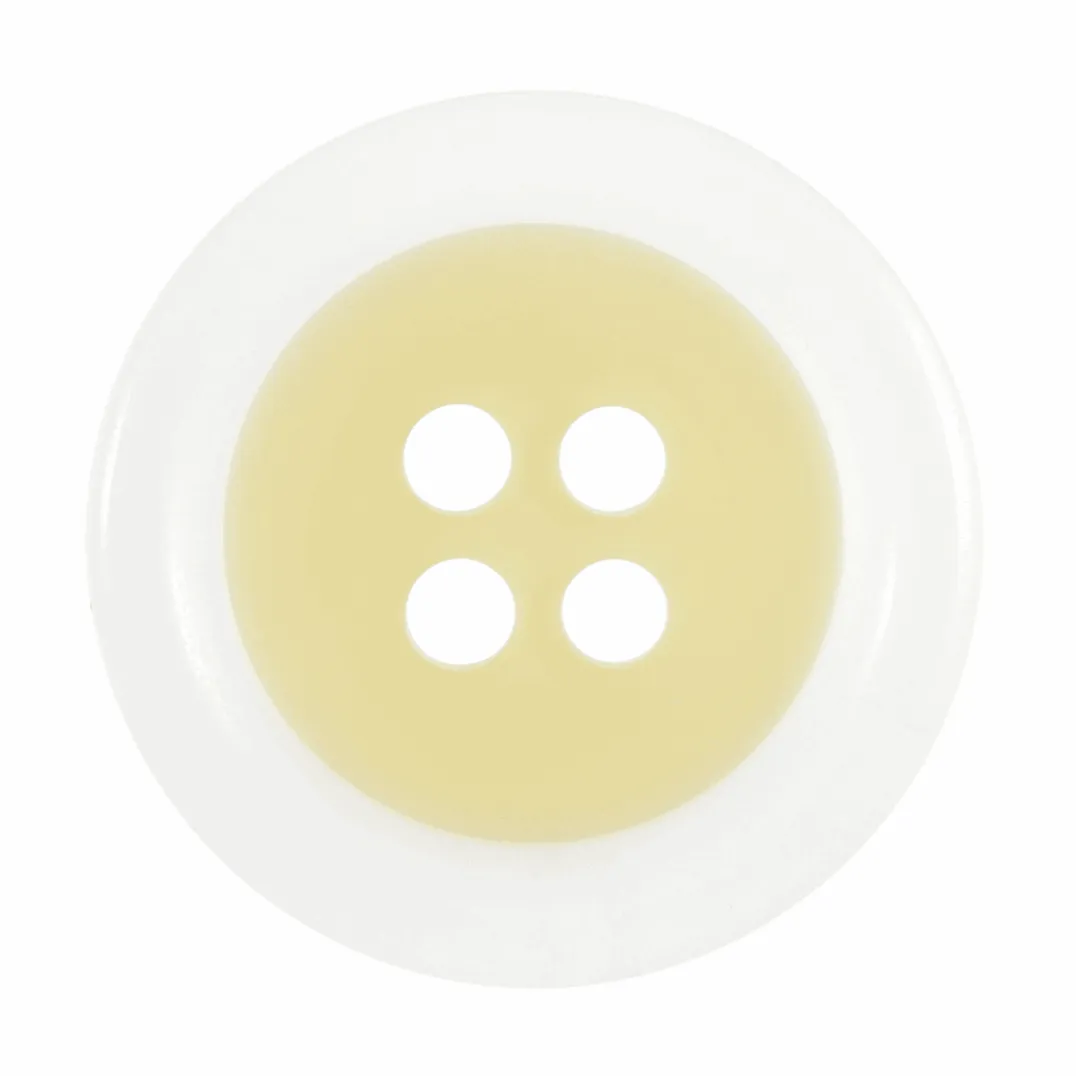 20mm Yellow Clear Rim Button - Plastic Button - Haberdashery