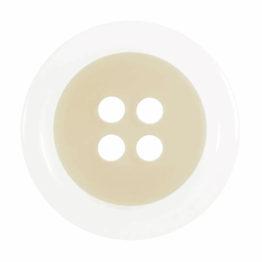 20mm Beige Clear Rim Button - Plastic - Haberdashery