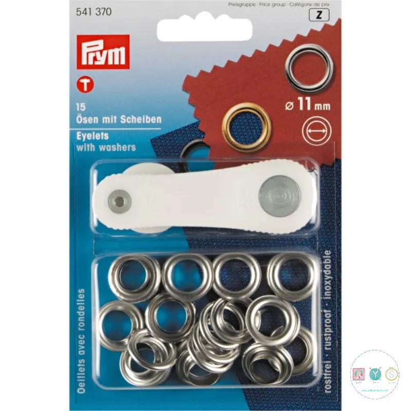 Prym - Silver - 11mm - Eyelets & Washers - 5413703 - Dressmaking & Bag Hardware