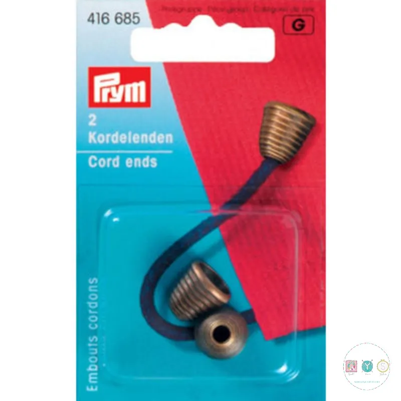 Prym Antique Brass Cord Ends 416685 - Dressmaking Accessories