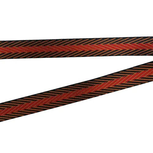 Bag Webbing - 25mm Chevron Navy Bronze Red 