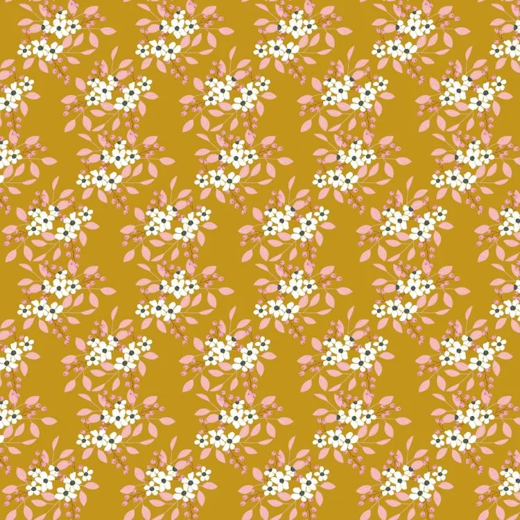 Quilting Fabric - Poisies from Whimsical Romance by Keera Job for Riley Blake Designs C11083R-Gold