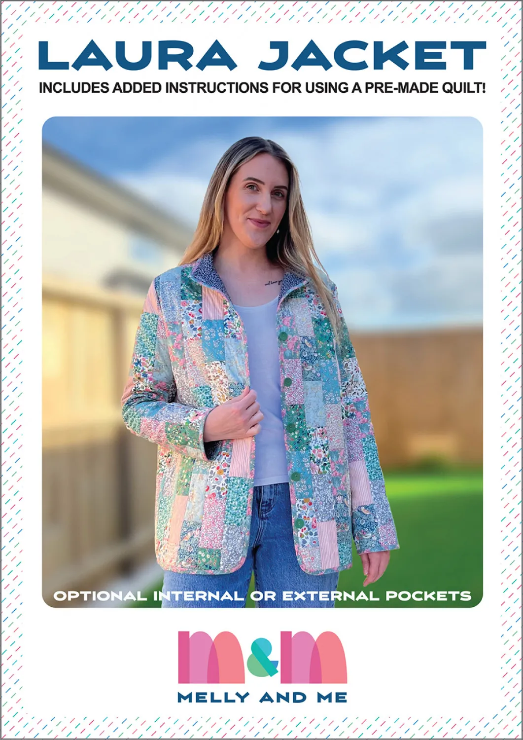 Melly and Me - Laura Quilted Jacket Sewing Pattern - Sizes XS to XL