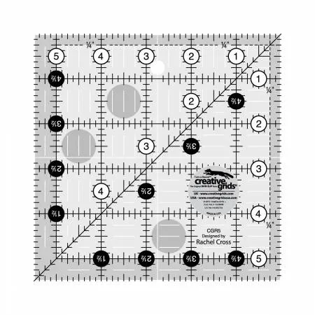 Patchwork & Quilting Ruler - 5.5" Square by Rachel Cross for Creative Grids CGR5