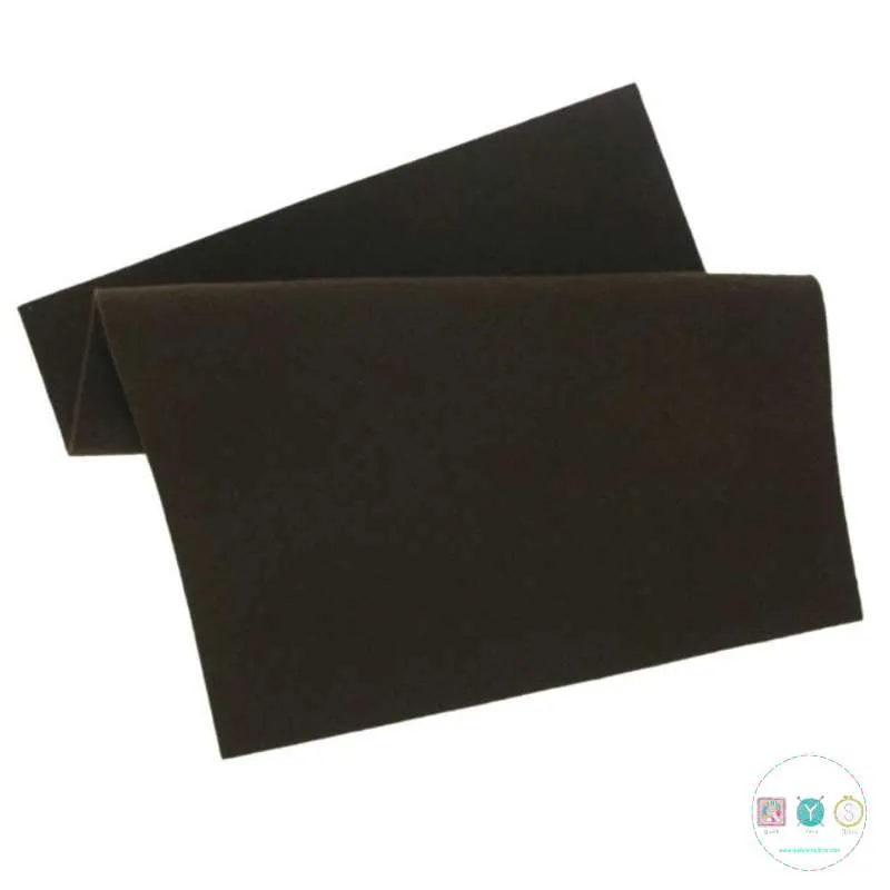 Dark Brown Felt Sheet - 12" Square - 30cm Square - Crafting Felt