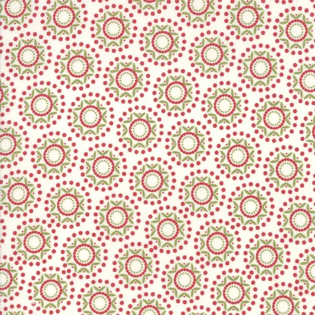 Christmas Fabric with Stars in Circles - The Christmas Card Collection by Sweetwater Designs for Moda Fabrics 5774 24