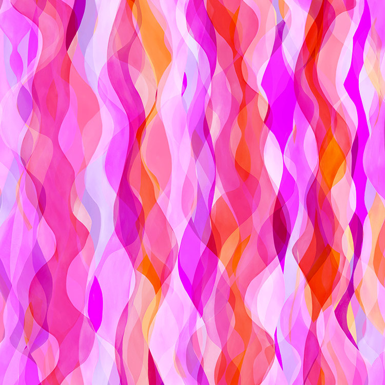 Rayon Fabric with Abstract Waves in Pink and Purple Tones from Chroma by Dashwood Studios