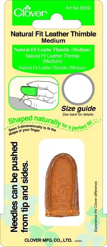 Clover Natural Fit Leather Thimble - Medium