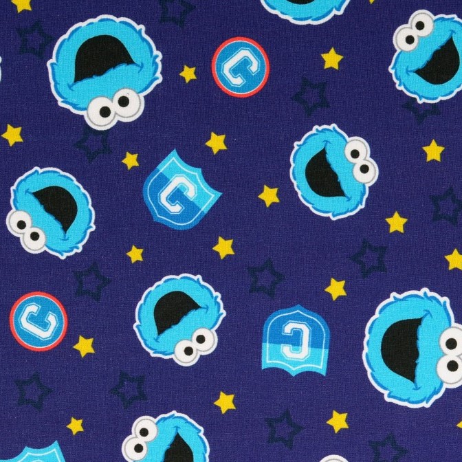 Cookie Monster Brushed French Terry Fabric - Quilt Yarn Stitch