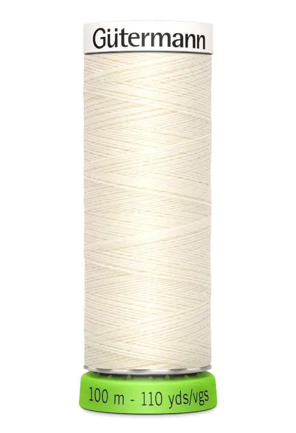 Gutermann Sew All Thread - Cream Recycled Polyester rPET Colour 1