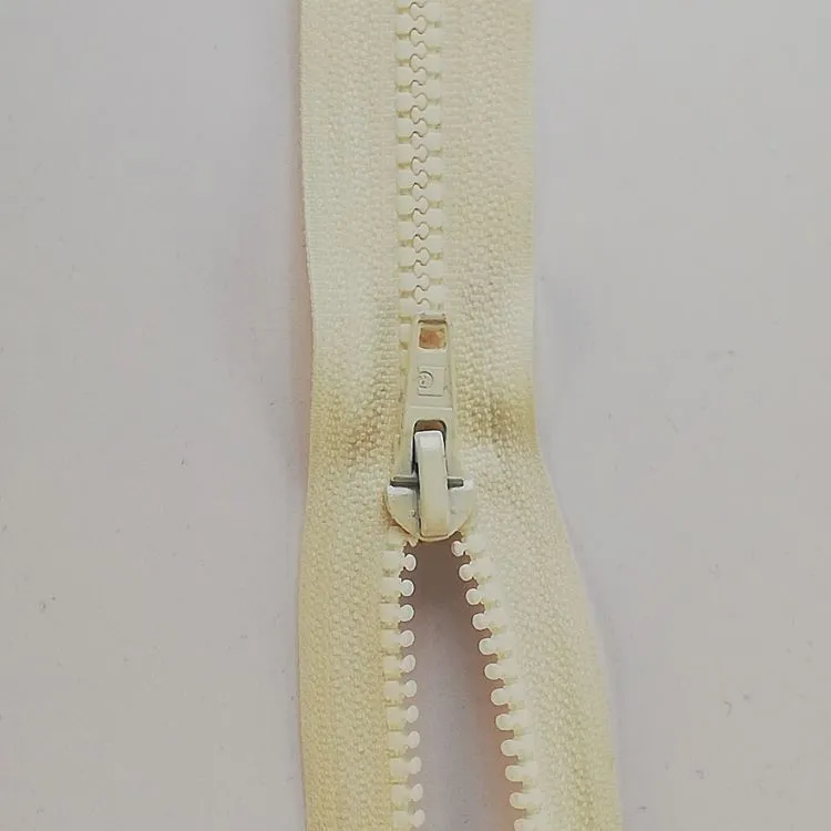 Zip - 85cm Open End Plastic - Cream