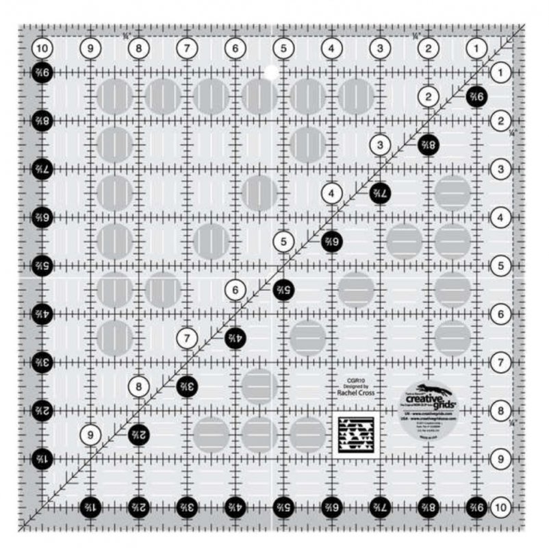 creative grids 105 square ruler designed by rachel cross template