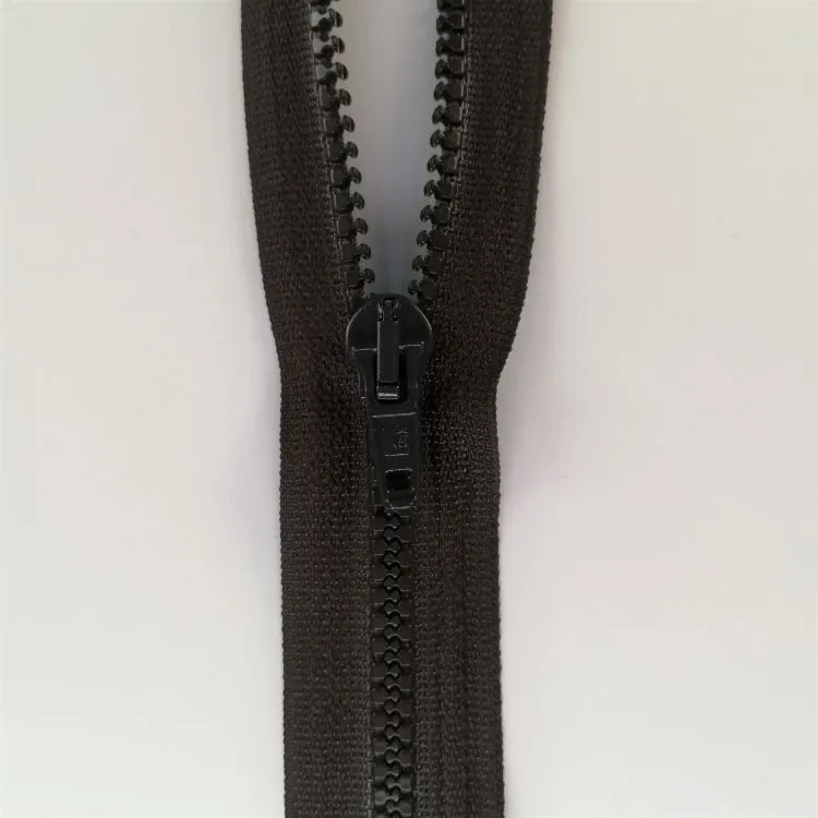 Zip - 85cm Open End Plastic - Dark Brown