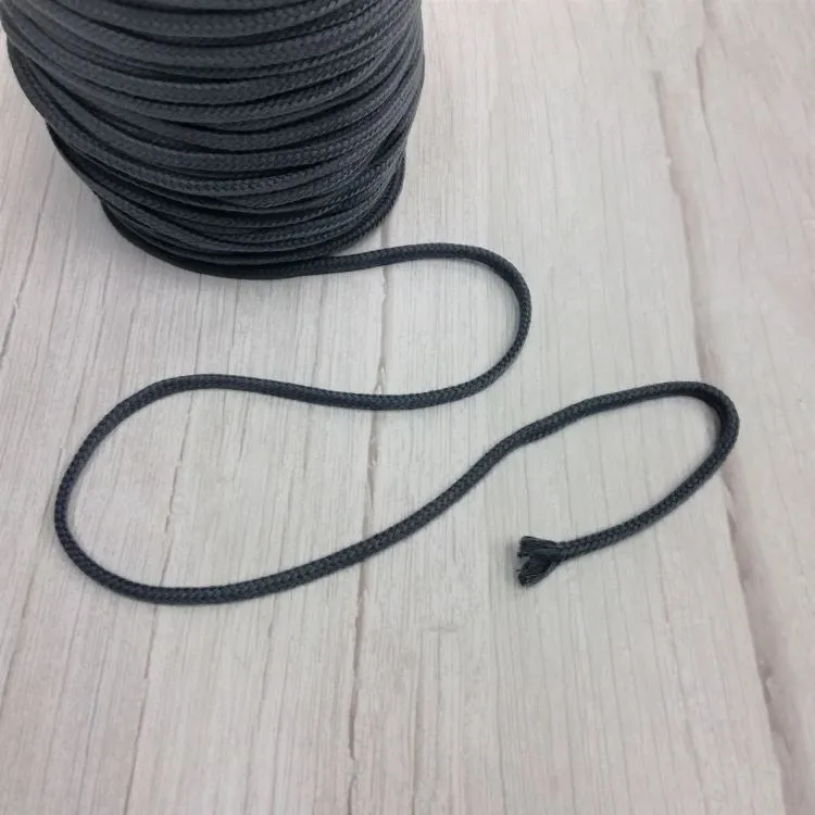 5mm Dark Grey Braided Pyjama Cord 990