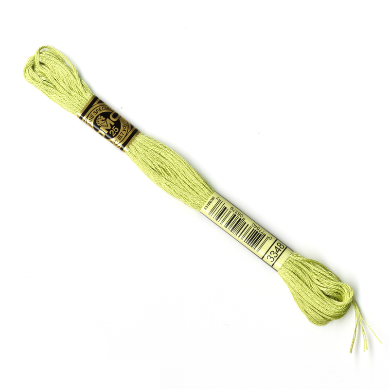 DMC Embroidery Thread - Light Green Colour 3348