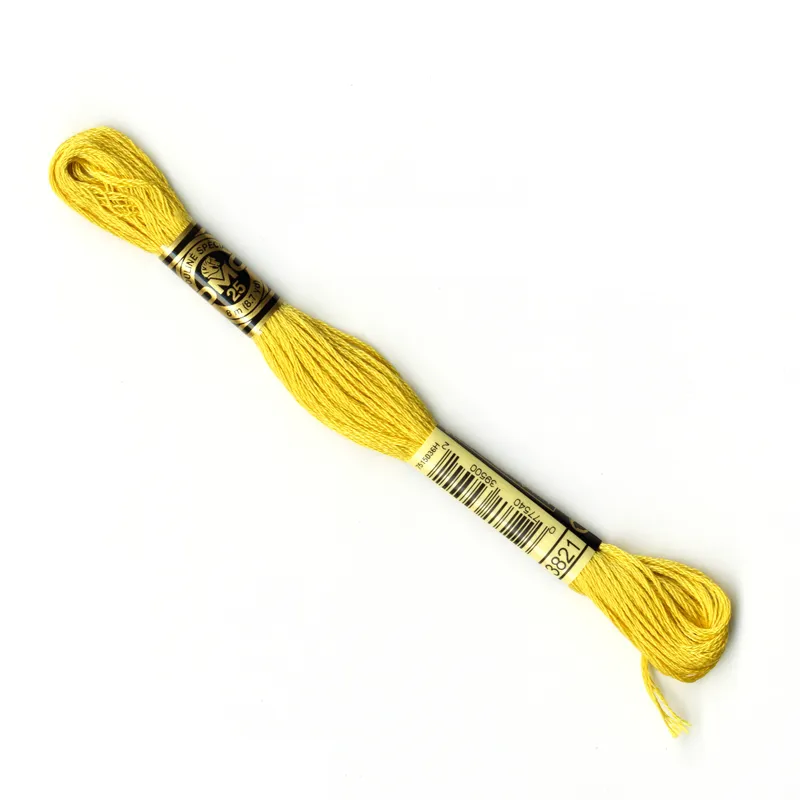 DMC Embroidery Thread - Yellow Colour 3821