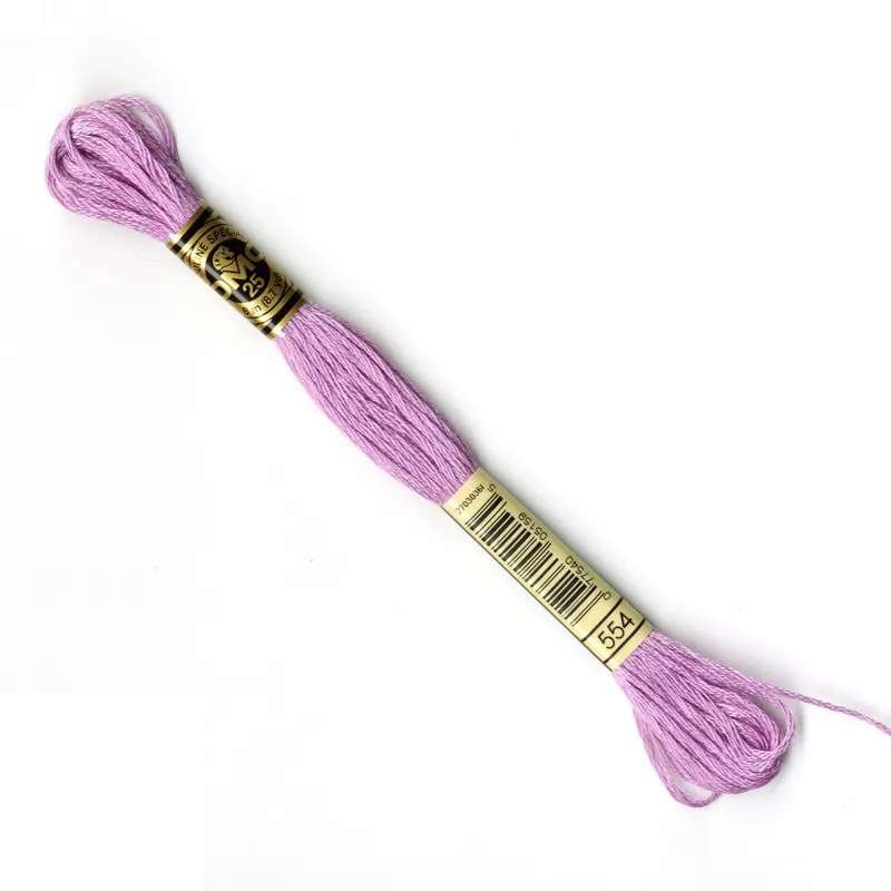 DMC Embroidery Thread - Light Prurple Colour 554  - Mouline Stranded Cotton - Six Strand - Embroidery Floss Thread