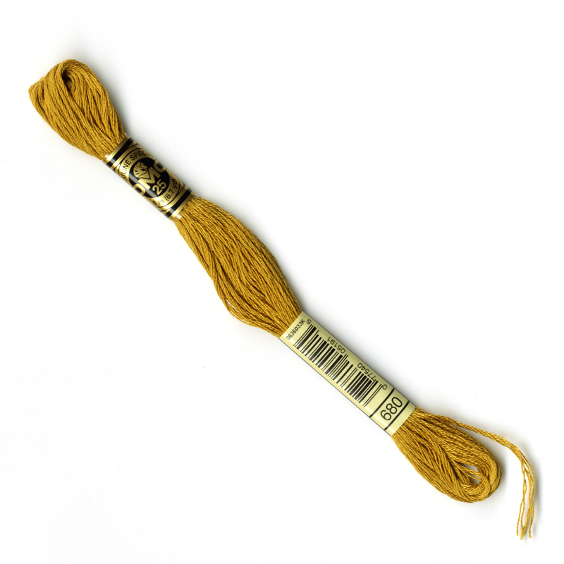 DMC Embroidery Thread - Dark Old Gold Colour 680 - Quilt Yarn Stitch
